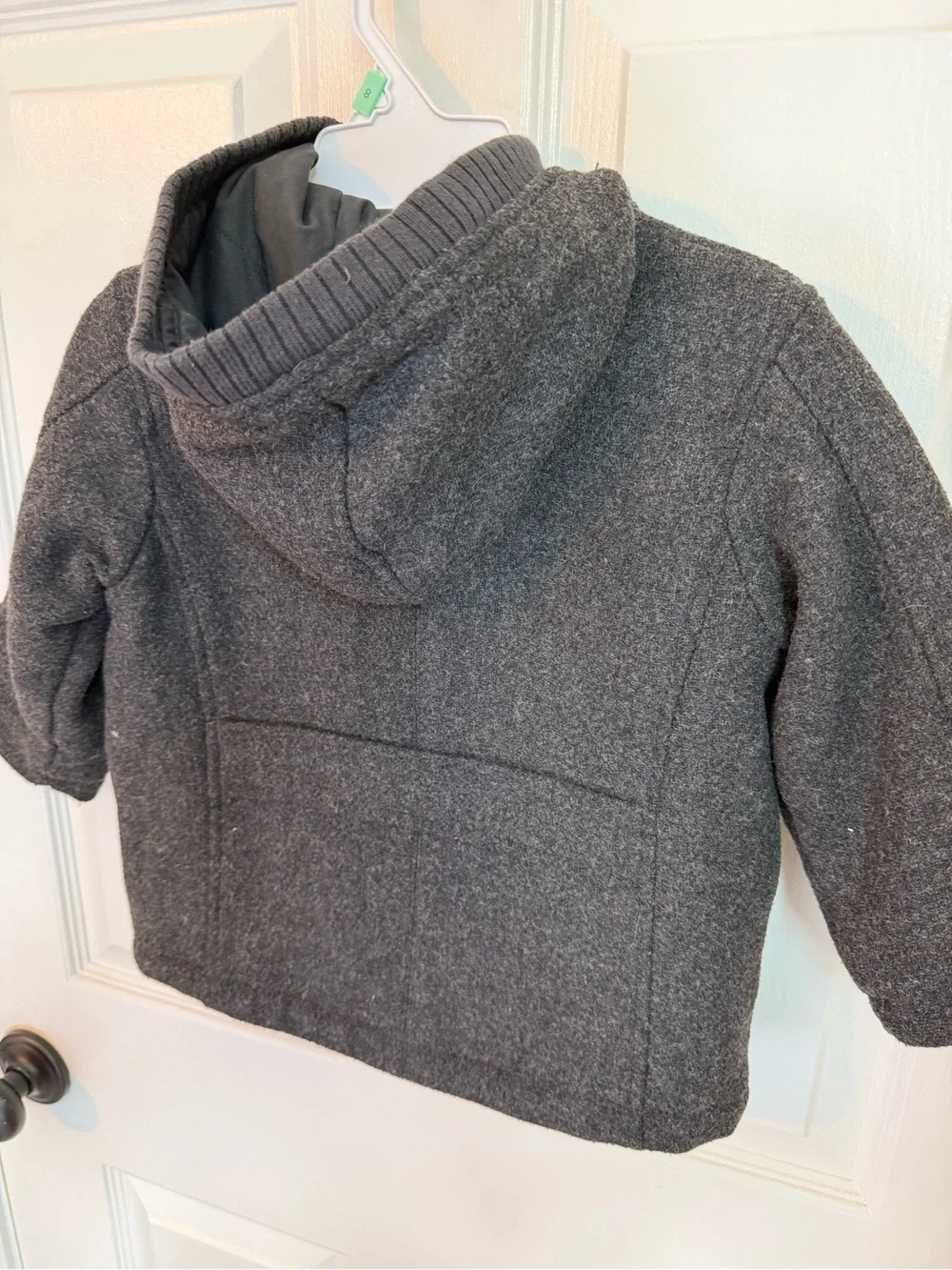 Warm Hooded Toggle Pea Coat - Charcoal 24M